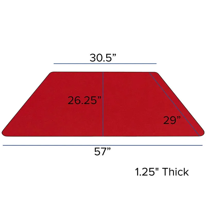 Sydney 29''W x 57''L Trapezoid Thermal Laminate Activity Table - Standard Height Adjustable Legs