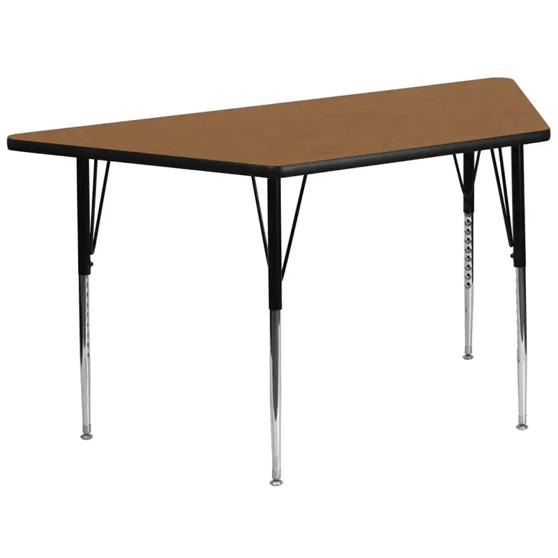 Sydney 29''W x 57''L Trapezoid Thermal Laminate Activity Table - Standard Height Adjustable Legs