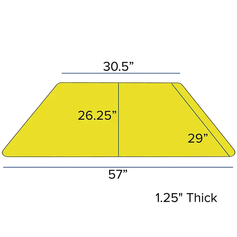 Sydney 29''W x 57''L Trapezoid Thermal Laminate Activity Table - Standard Height Adjustable Legs
