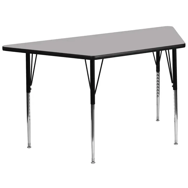 Sydney 29''W x 57''L Trapezoid Thermal Laminate Activity Table - Standard Height Adjustable Legs
