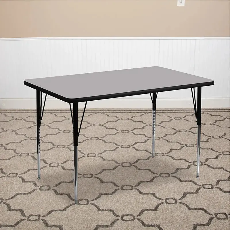 Sydney 30''W x 48''L Rectangular Thermal Laminate Activity Table - Standard Height Adjustable Legs