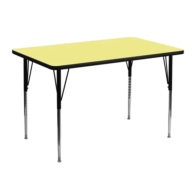 Sydney 30''W x 48''L Rectangular Thermal Laminate Activity Table - Standard Height Adjustable Legs