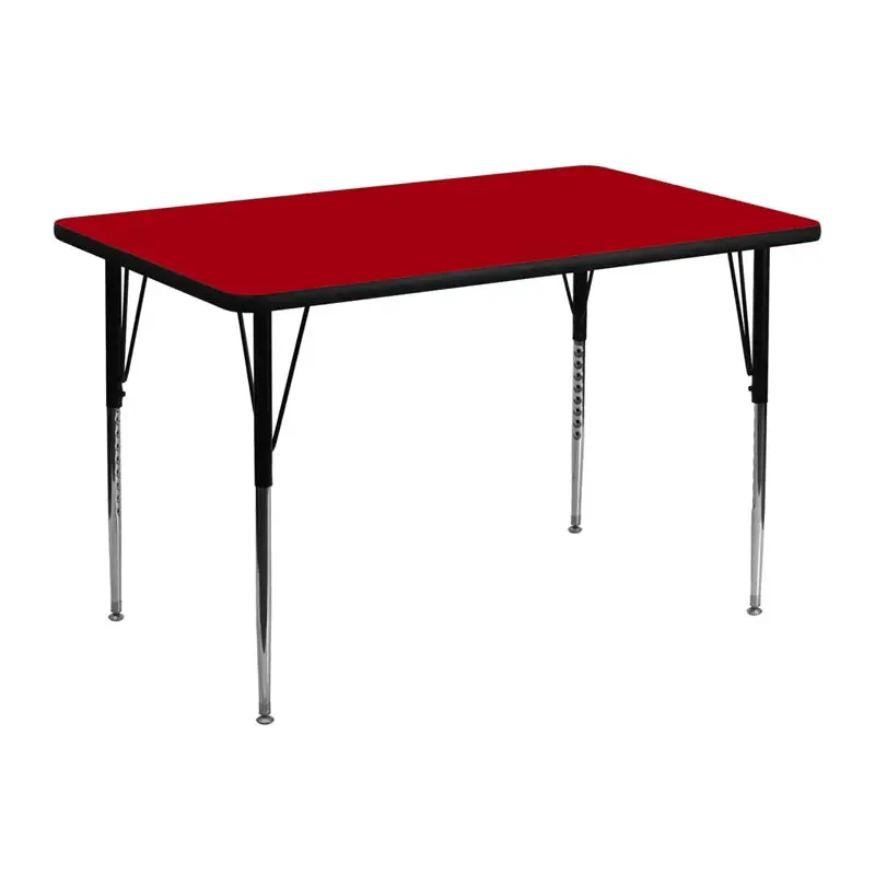 Sydney 30''W x 48''L Rectangular Thermal Laminate Activity Table - Standard Height Adjustable Legs