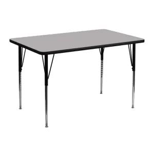 Sydney 30''W x 48''L Rectangular Thermal Laminate Activity Table - Standard Height Adjustable Legs