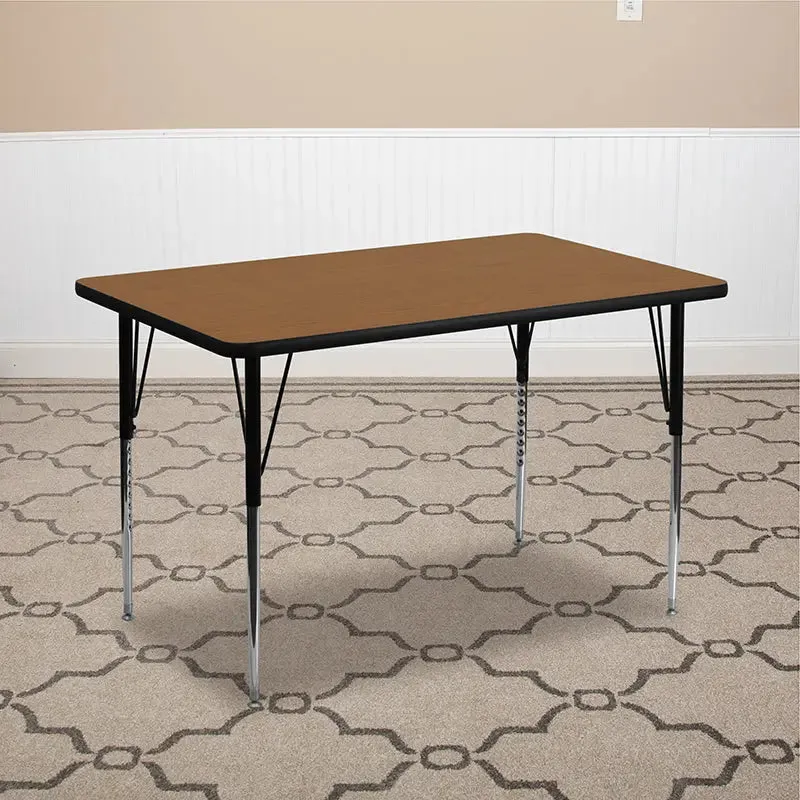 Sydney 30''W x 48''L Rectangular Thermal Laminate Activity Table - Standard Height Adjustable Legs