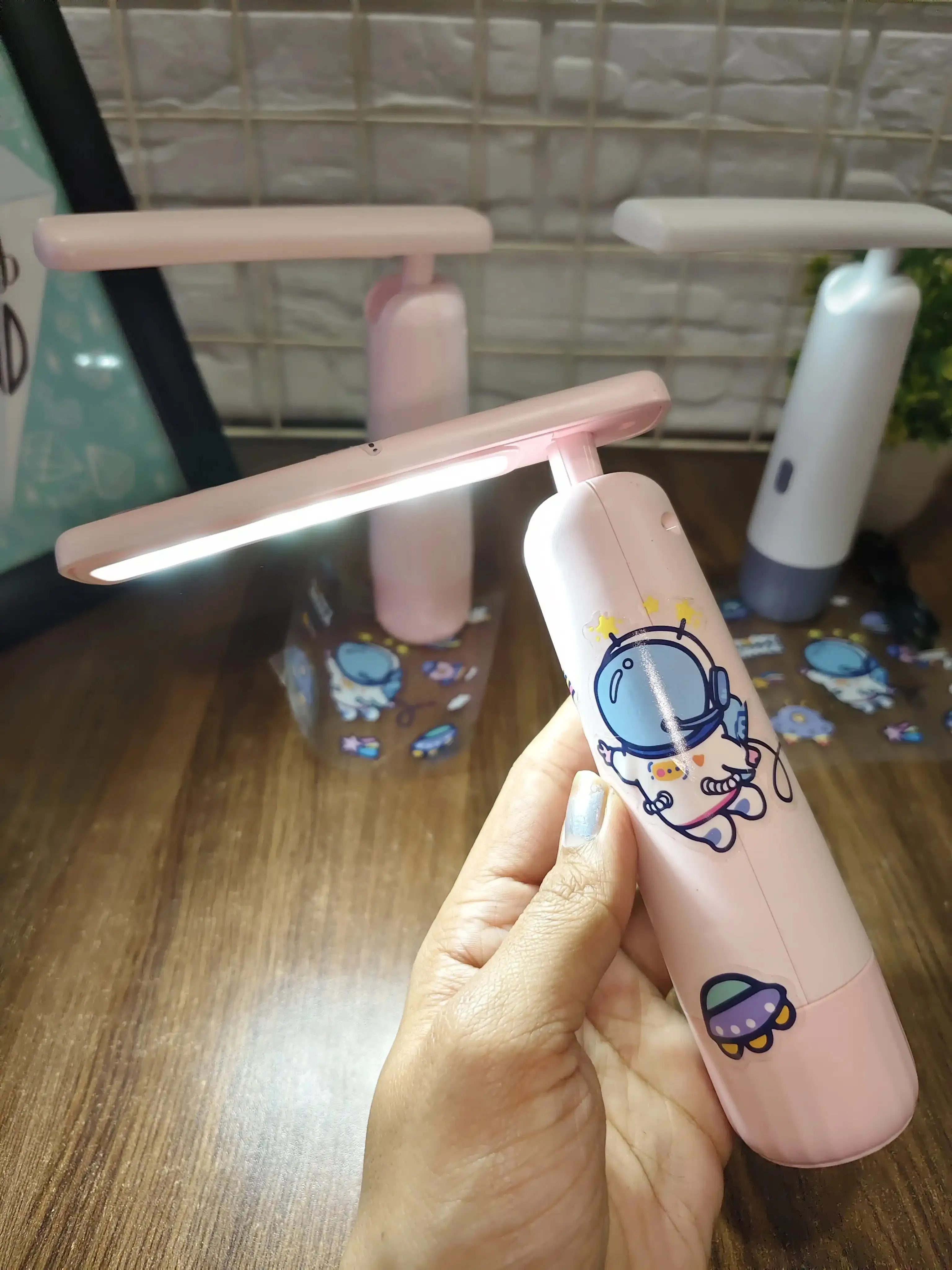 Table lamps with stickers