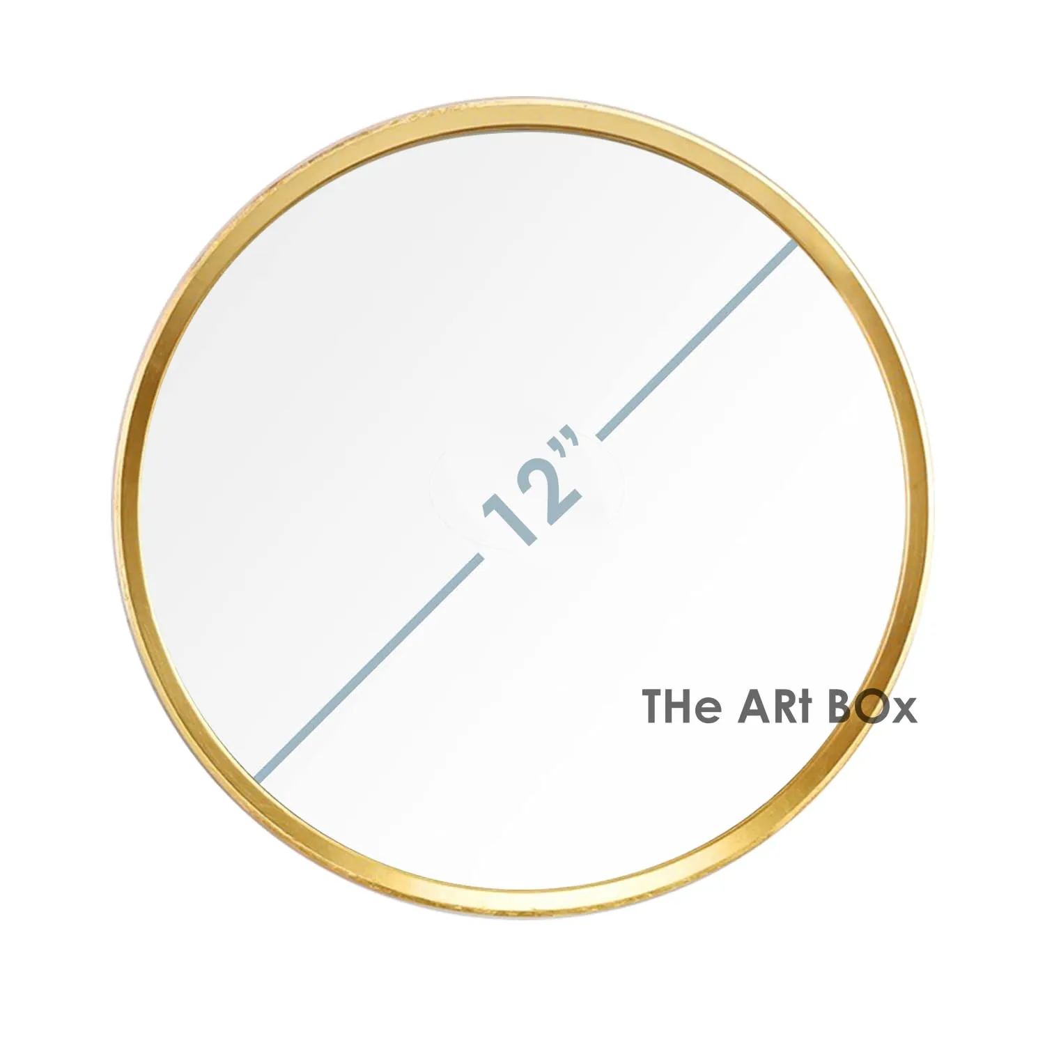 The Arts Box Round Decorative Wall Mirror | Metal Finish Frame with Timeless Design for Bathroom, Living Room, Bedroom, Vanity Mirror (Gold, 12)