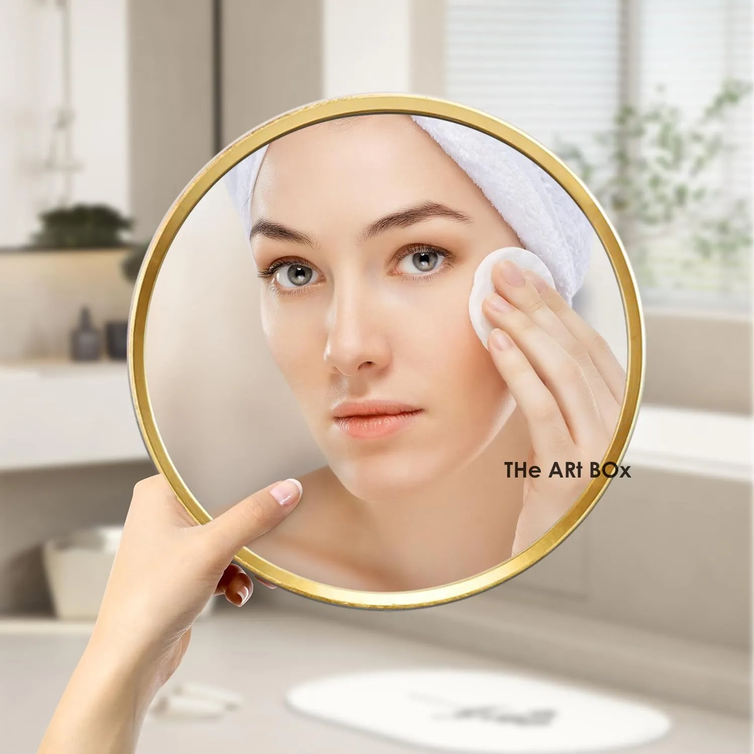 The Arts Box Round Decorative Wall Mirror | Metal Finish Frame with Timeless Design for Bathroom, Living Room, Bedroom, Vanity Mirror (Gold, 12)