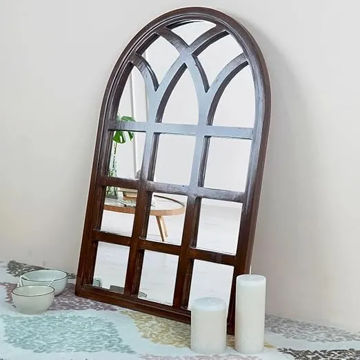 Unique Arts Wooden Window Frame Mirror, Elegant Accent for Home Decor, 75 x 105 cm