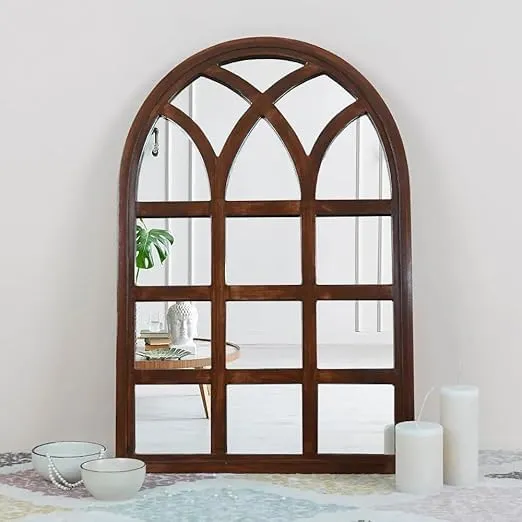 Unique Arts Wooden Window Frame Mirror, Elegant Accent for Home Decor, 75 x 105 cm