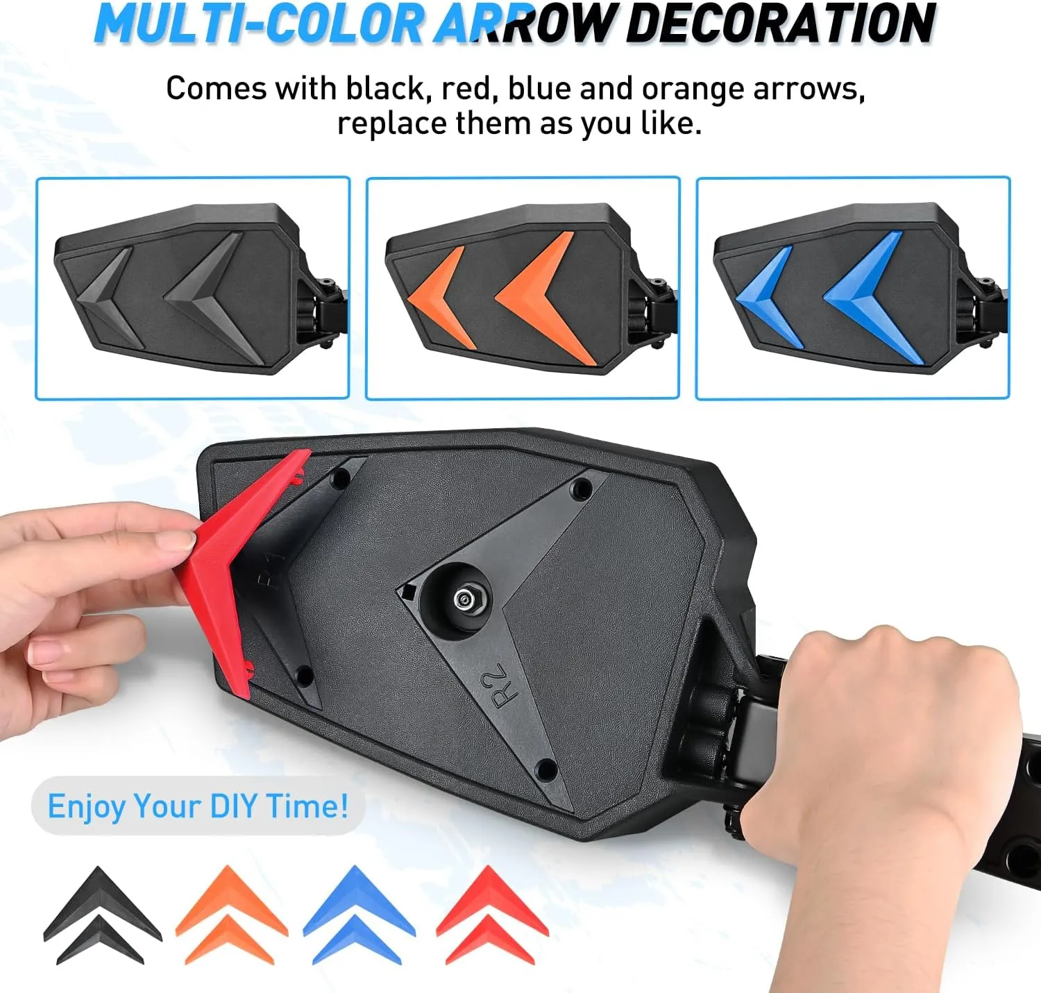 UTV Side Mirrors Offroad Rear View Universal Fits 1.75-2inch Roll Bar Clamp Polaris Ranger RZR Pioneer Can-Am Commander Kawasaki Yamaha Cfmoto