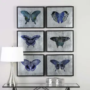 VIBRANT BUTTERFLIES FRAMED PRINTS, S/6