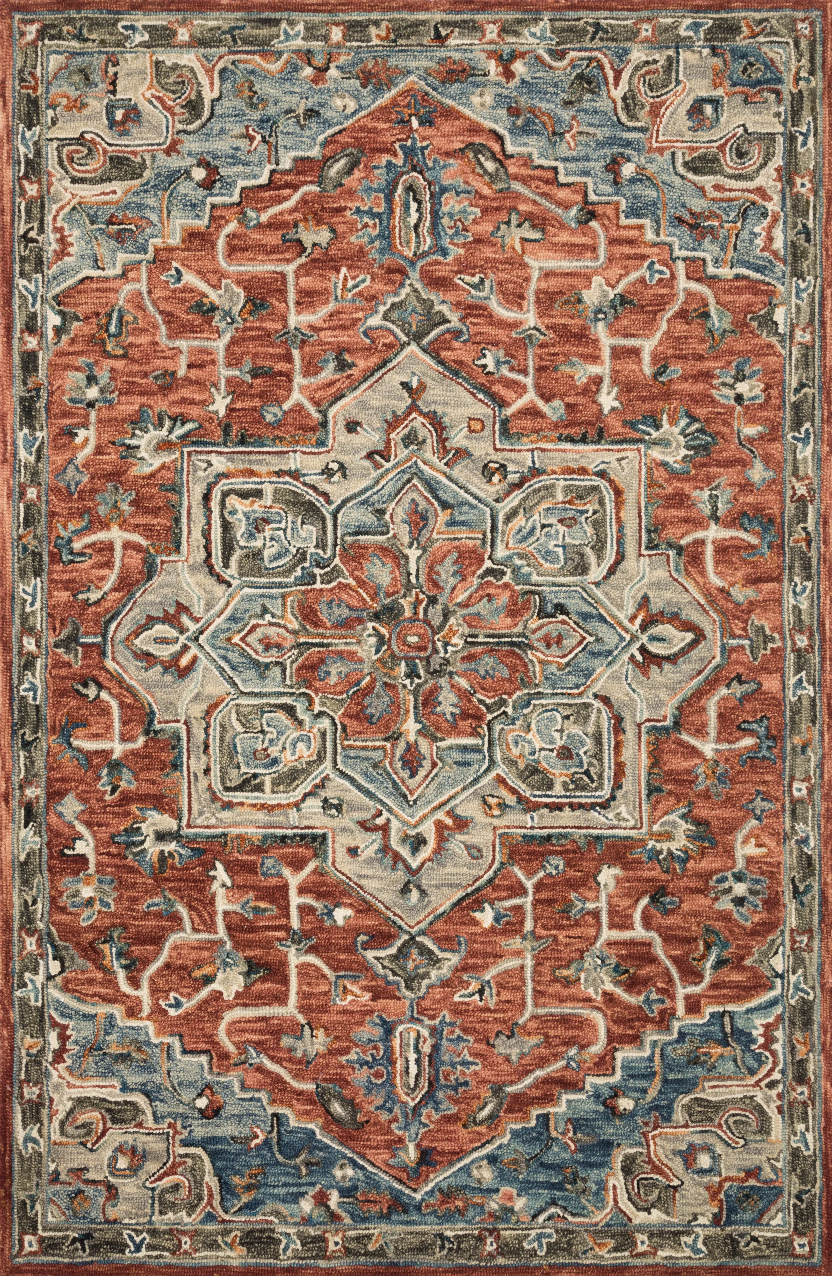Victoria Rug in Red & Multi
