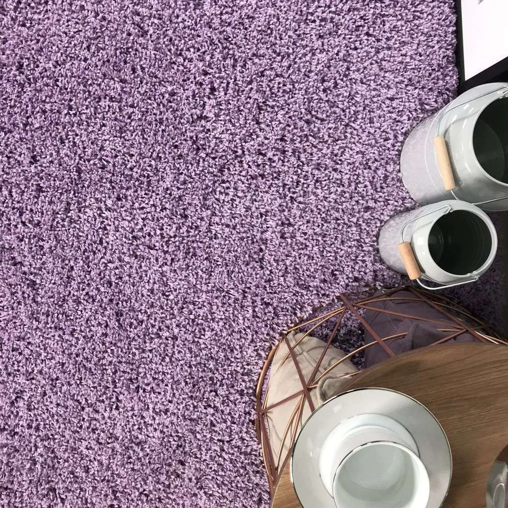 Violet Round Circle Shaggy Rug