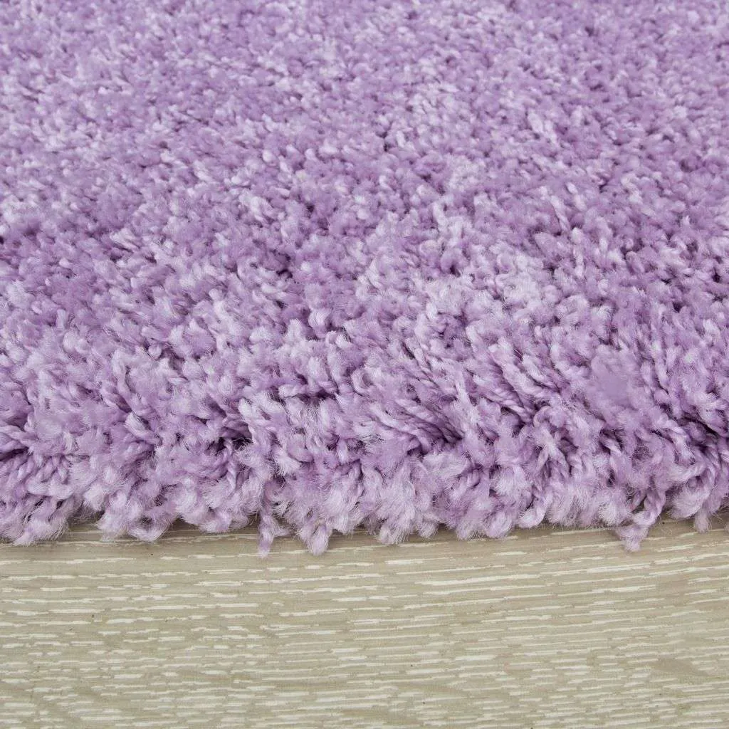 Violet Round Circle Shaggy Rug