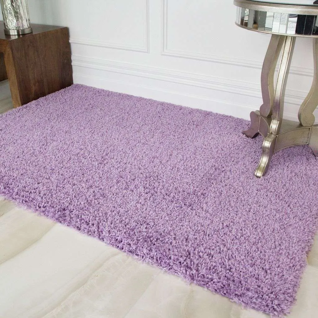 Violet Round Circle Shaggy Rug