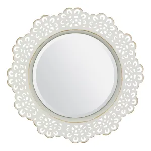 White Metal Lace Wall Mirror - 12 in.