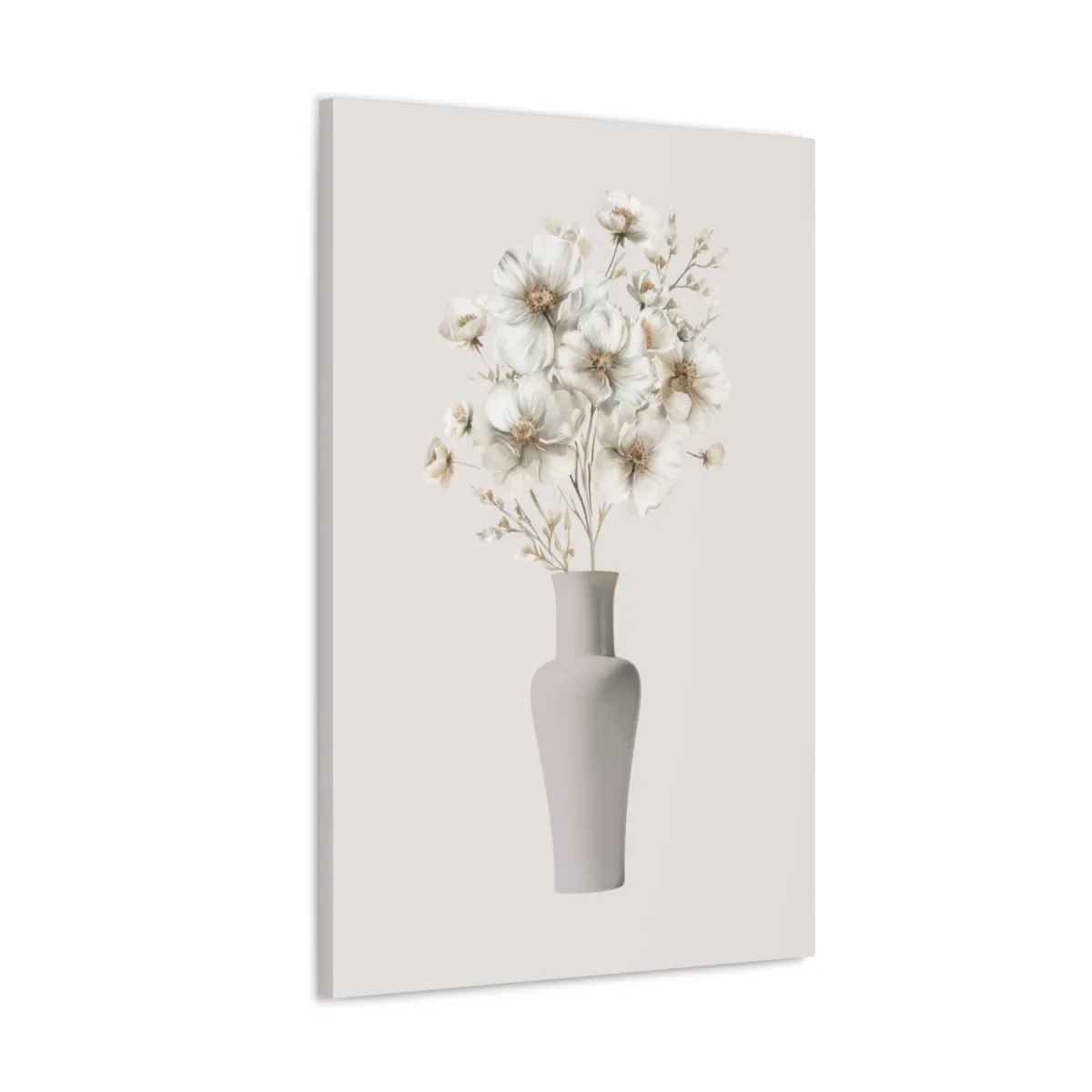 White Rustic Flower Wall Art