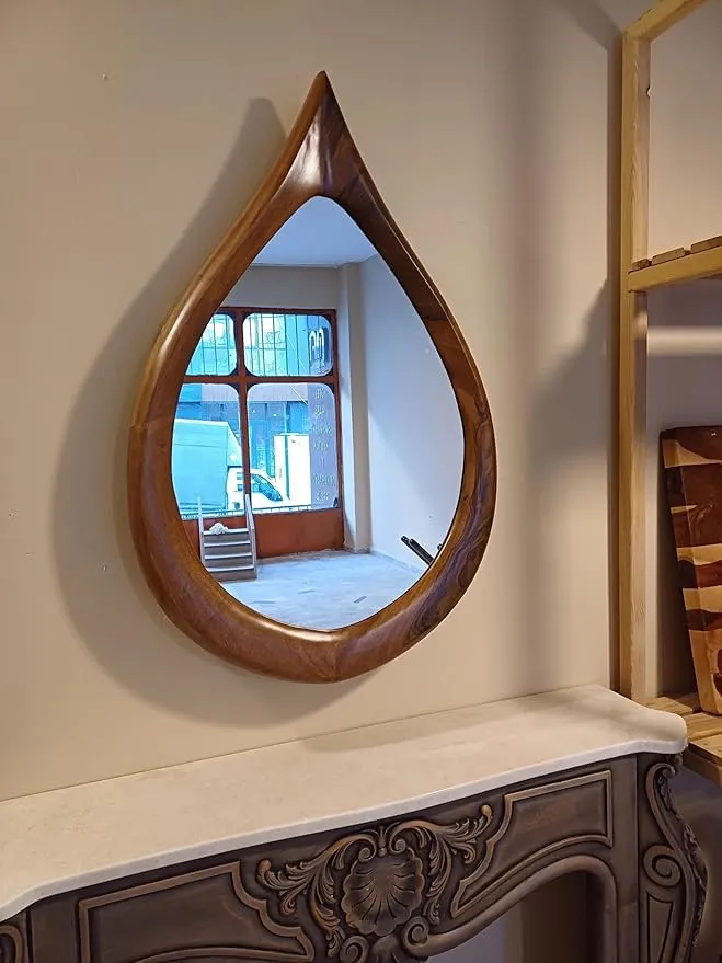 WoodIdea Wood Mirror Frame Wood Framed Wall Mirror for Farmhouse Décor Entryway Bedroom Bathroom Dresser Irregular Mirror Frame Only Framr with Out Mirror