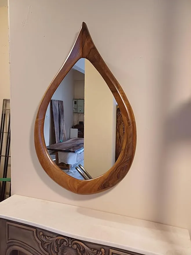 WoodIdea Wood Mirror Frame Wood Framed Wall Mirror for Farmhouse Décor Entryway Bedroom Bathroom Dresser Irregular Mirror Frame Only Framr with Out Mirror