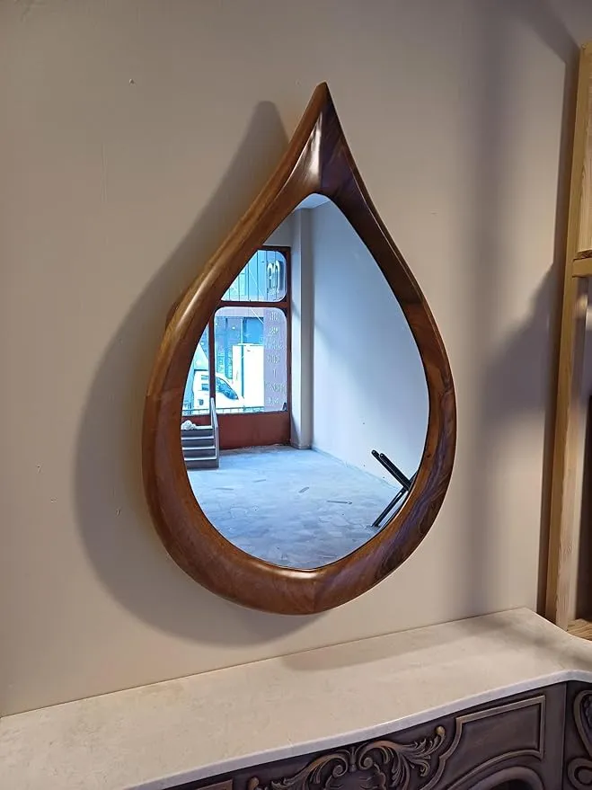 WoodIdea Wood Mirror Frame Wood Framed Wall Mirror for Farmhouse Décor Entryway Bedroom Bathroom Dresser Irregular Mirror Frame Only Framr with Out Mirror