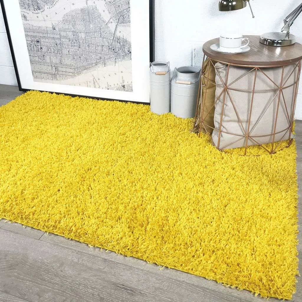 Yellow Shaggy Rug