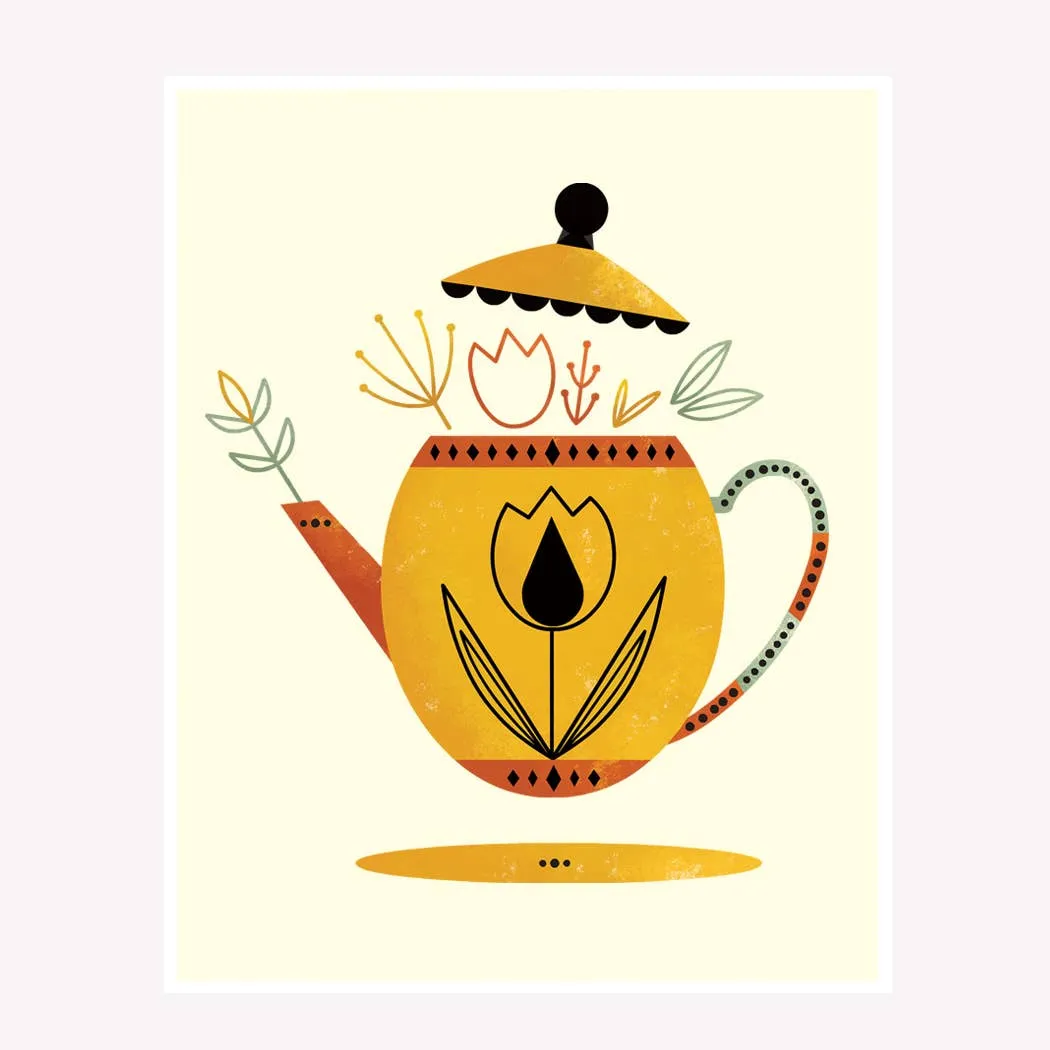 Yellow Tea Kettle Art Print